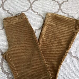 Aerie Groove On Velour Ribbed High Waisted Flare Pants